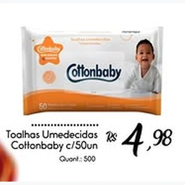 Toalhas Umedecidas Cottonbaby 50 un