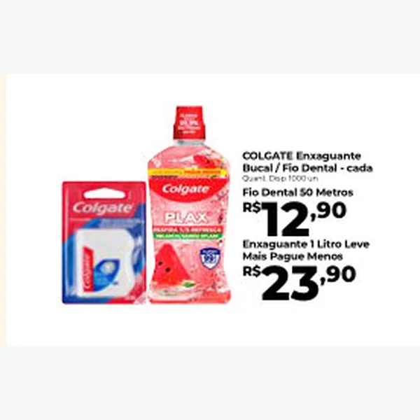 Recorte do encarte de Fio Dental COLGATE 50 un