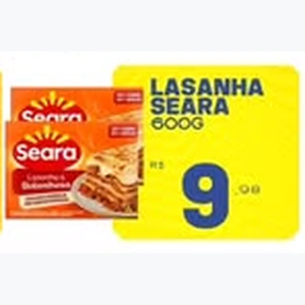 Recorte do encarte de Lasanha Seara 600 g
