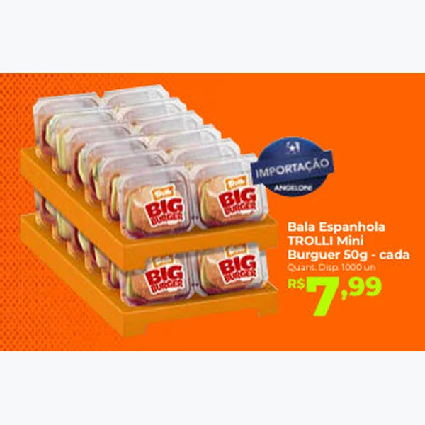Bala Mini Burguer Trolli 50 g
