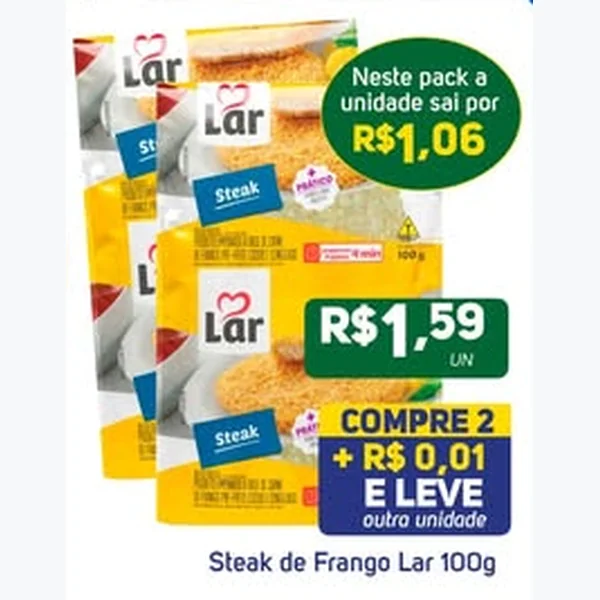 Steak de Frango Lar 100 g