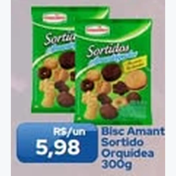 Recorte do encarte de Biscoito Sortido Orquídea 300 g
