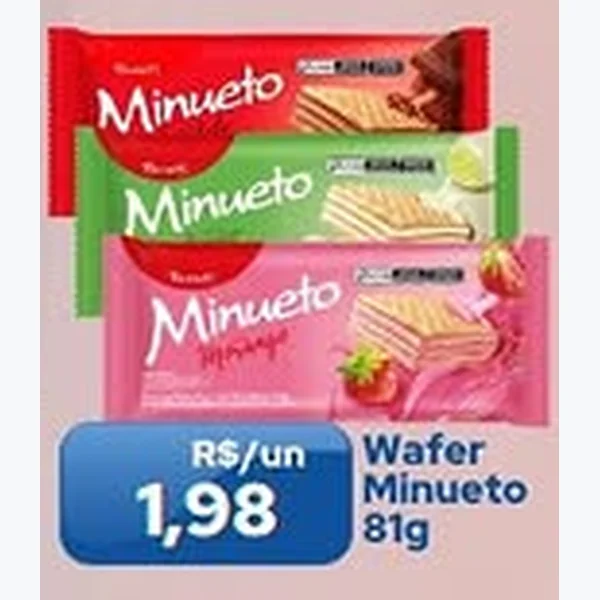 Recorte do encarte de Wafer Minueto 81 g