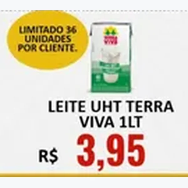 Recorte do encarte de Leite Uht Terra Viva 1 L