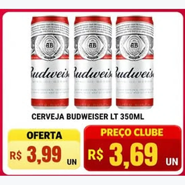 Recorte do encarte de Cerveja Budweiser 350 ml
