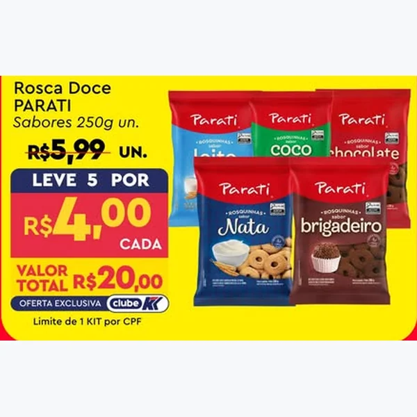 Recorte do encarte de Rosca Doce Parati 250 g
