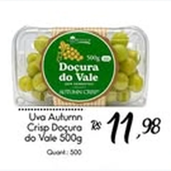 Recorte do encarte de Uva Autumn Crisp Doçura do Vale 500 g