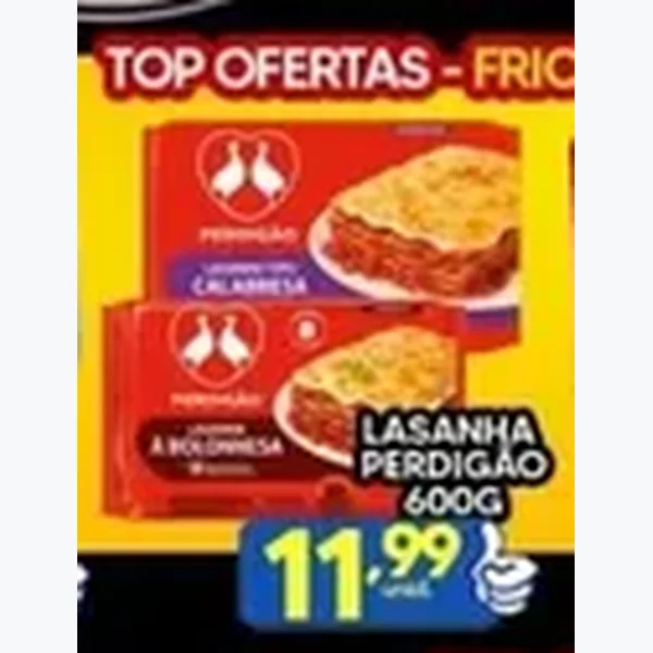 Recorte do encarte de Lasanha À Bolonhesa Perdigão 600 g