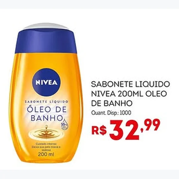 Sabonete Líquido Óleo de Banho Nivea 200 ml