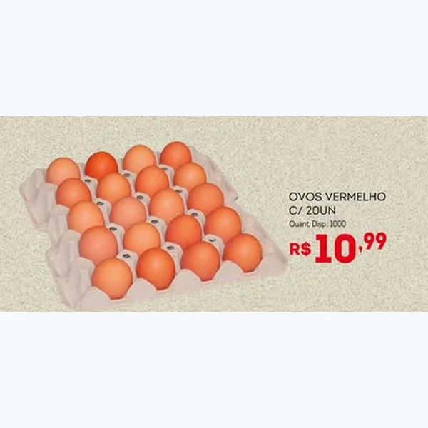 Ovos Vermelhos 20 un