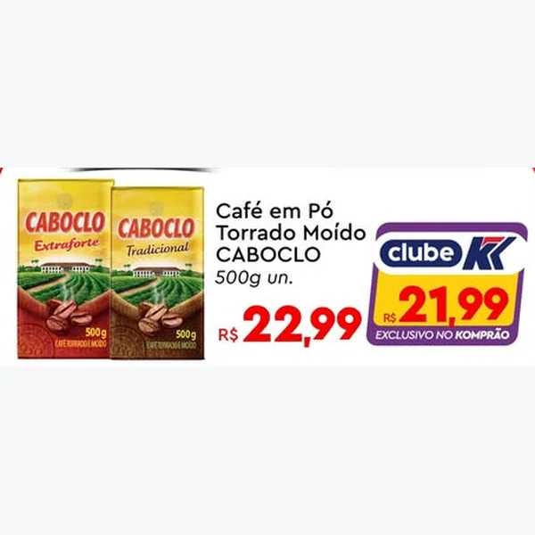 Café em Pó Torrado Moído CABOCLO 500 g