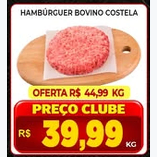 Recorte do encarte de Hambúrguer Bovina Costela