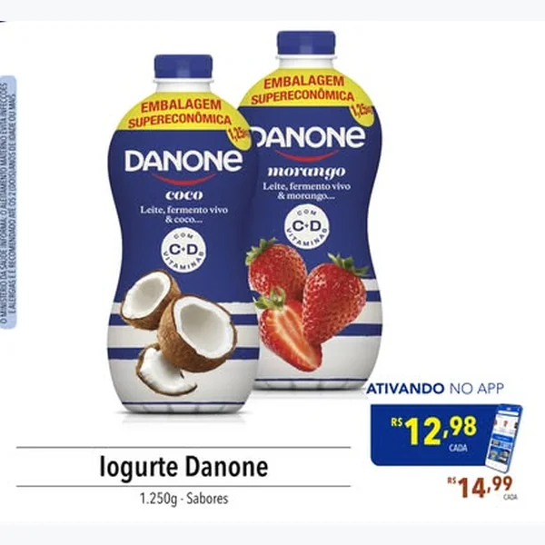 Recorte do encarte de Iogurte Danone 1,25 kg