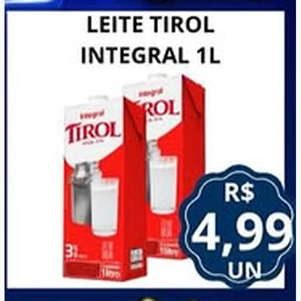 Recorte do encarte de Leite Integral Tirol 1 L