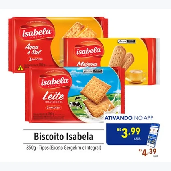 Biscoito Leite Isabela 350 g