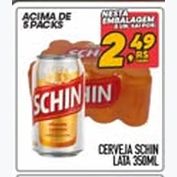 Recorte do encarte de Cerveja Schin 350 ml