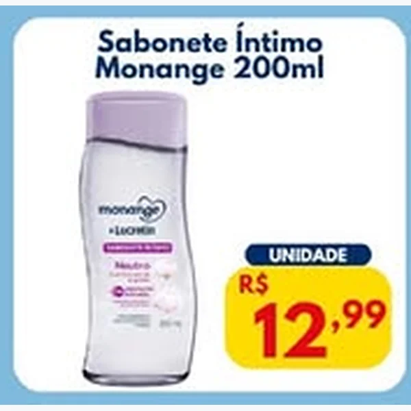 Recorte do encarte de Sabonete Íntimo Monange 200 ml