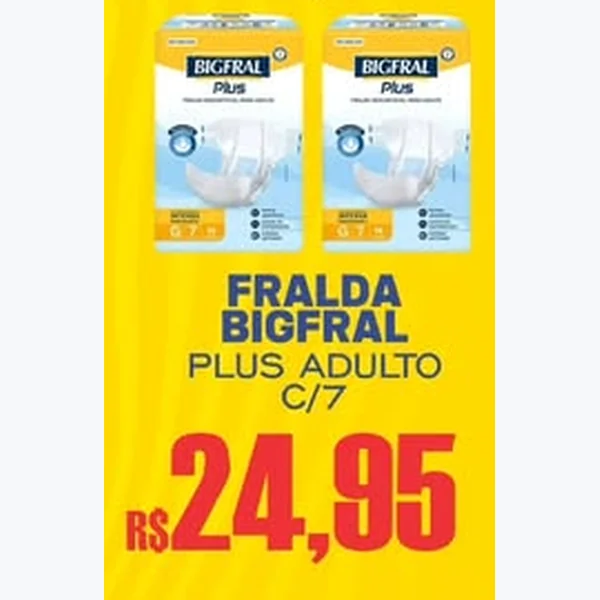 Recorte do encarte de Fralda Plus Adulto Bigfral 7 un