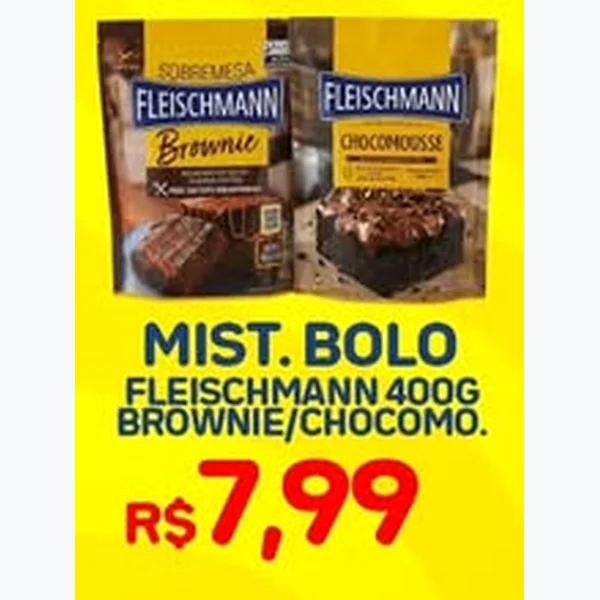 Recorte do encarte de Mistura para Bolo Brownie Fleischmann 400 g