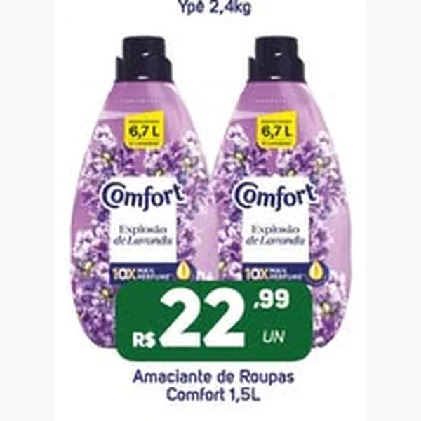 Recorte do encarte de Amaciante de Roupas Comfort 1,5 L