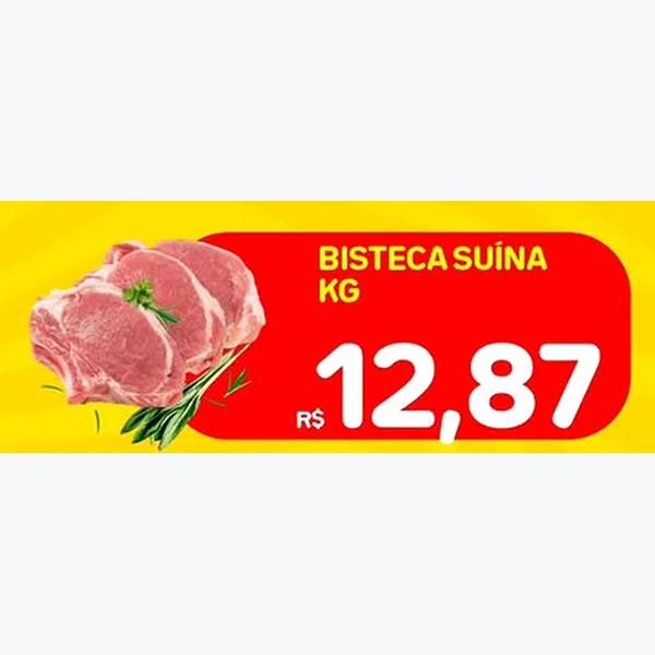 Recorte do encarte de Bisteca Suína
