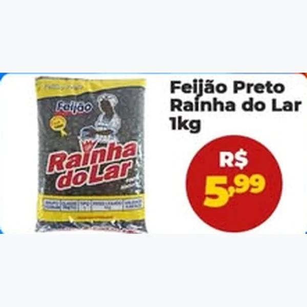 Feijão Preto Rainha do Lar 1 kg