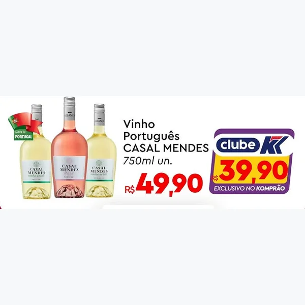 Recorte do encarte de Vinho Português Casal Mendes 750 ml
