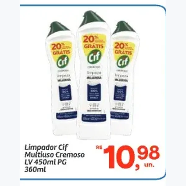 Recorte do encarte de Limpador Multiuso Cremoso Cif 360 ml