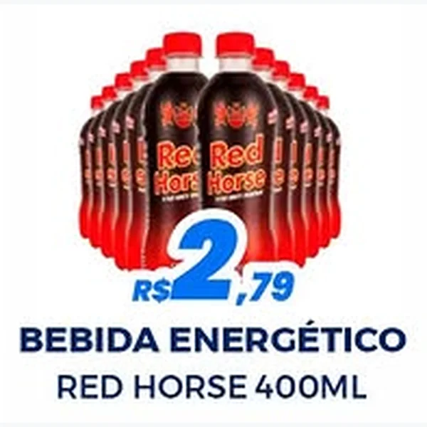 Recorte do encarte de Energético Red Horse 400 ml
