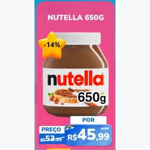 Recorte do encarte de Creme de Avelã Nutella 650 g