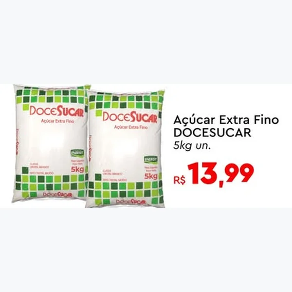 Açúcar Extra Fino DOCESUCAR 5 kg