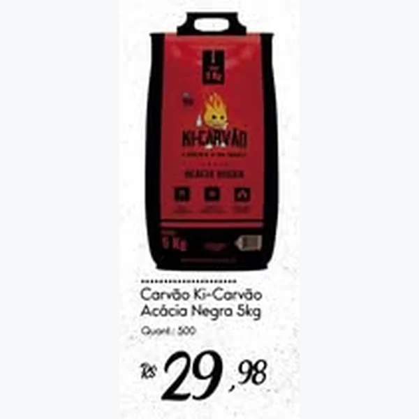 Recorte do encarte de Carvão Acácia Negra Ki-Carvão 5 kg