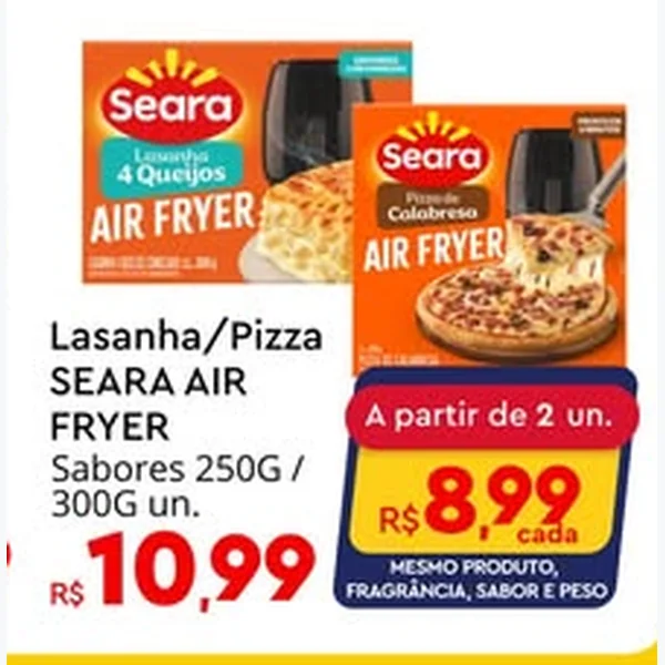 Recorte do encarte de Lasanha Air Fryer Seara 300 g
