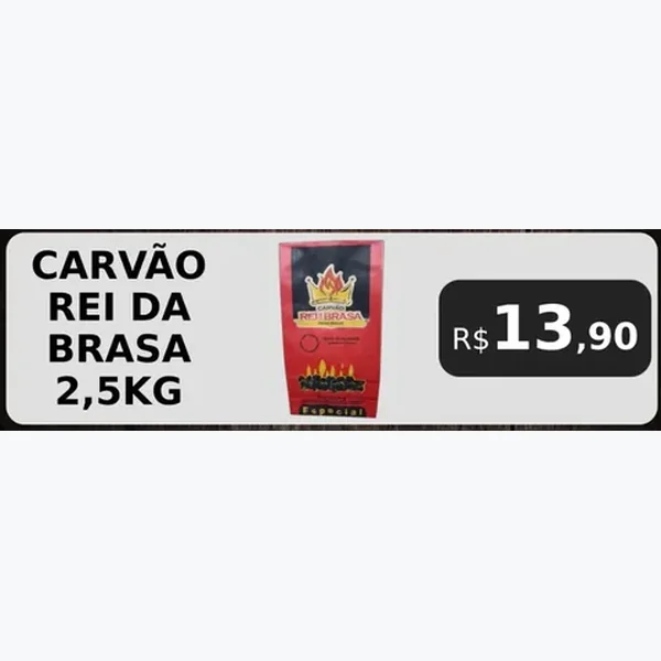 Carvão Rei da Brasa 2,5 kg