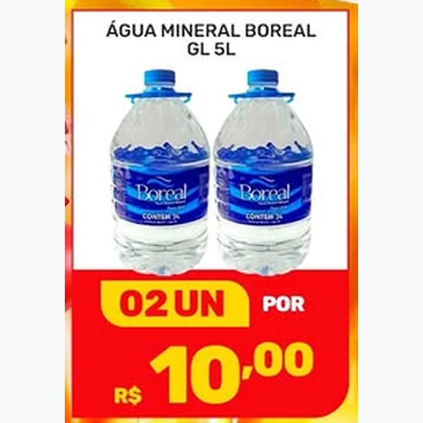 Recorte do encarte de Água Mineral Boreal 5 L