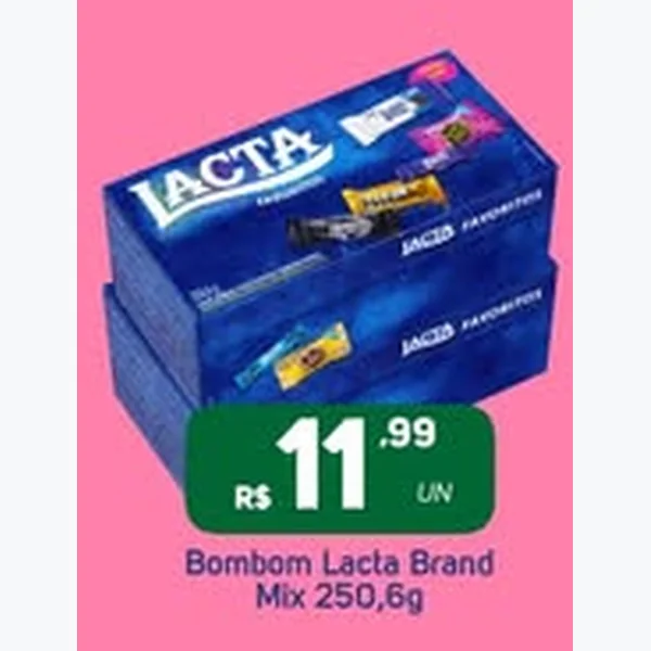 Recorte do encarte de Bombom Mix Lacta 250,6 g