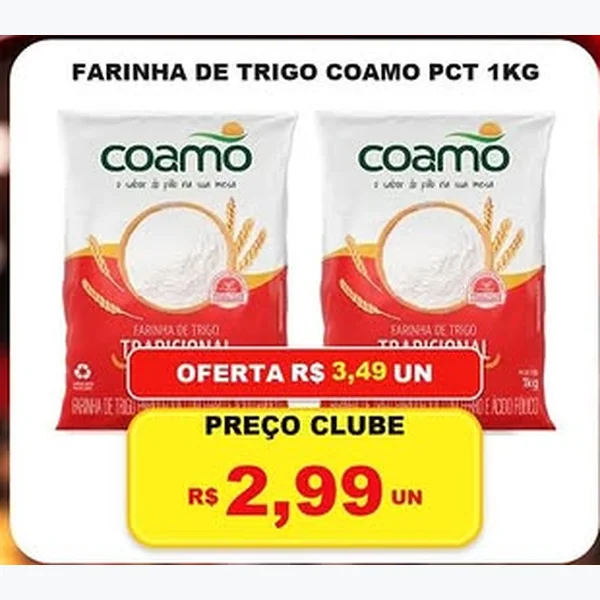 Recorte do encarte de Farinha de Trigo Coamo 1 kg