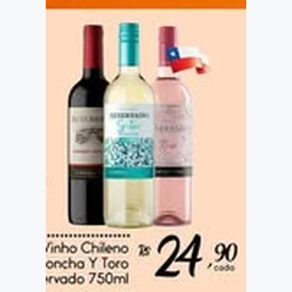 Recorte do encarte de Vinho Reservado Concha Y Toro 750 ml