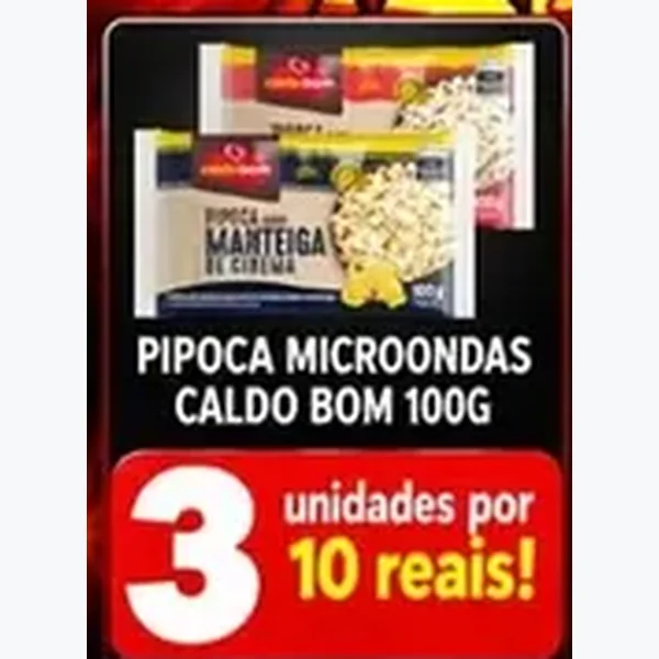 Recorte do encarte de Pipoca Microondas Caldo Bom 100 g