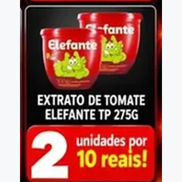 Recorte do encarte de Extrato de Tomate Elefante 275 g