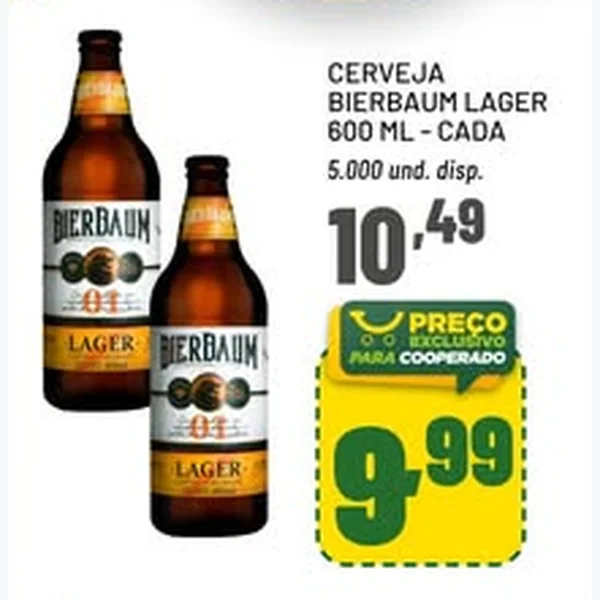 Recorte do encarte de Cerveja Lager Bierbaum 600 ml