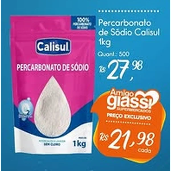 Recorte do encarte de Percarbonato de Sódio Calisul 1 kg