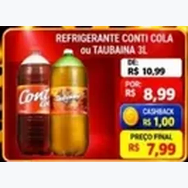 Recorte do encarte de Refrigerante Cola Conti 3 L