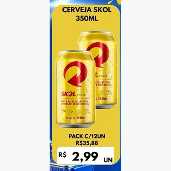 Recorte do encarte de Cerveja Skol 350 ml