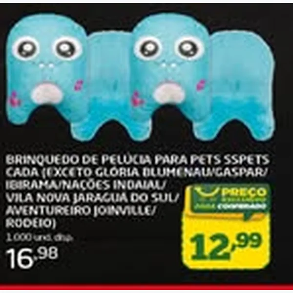 Recorte do encarte de Brinquedo de Pelúcia para Pets Sspets