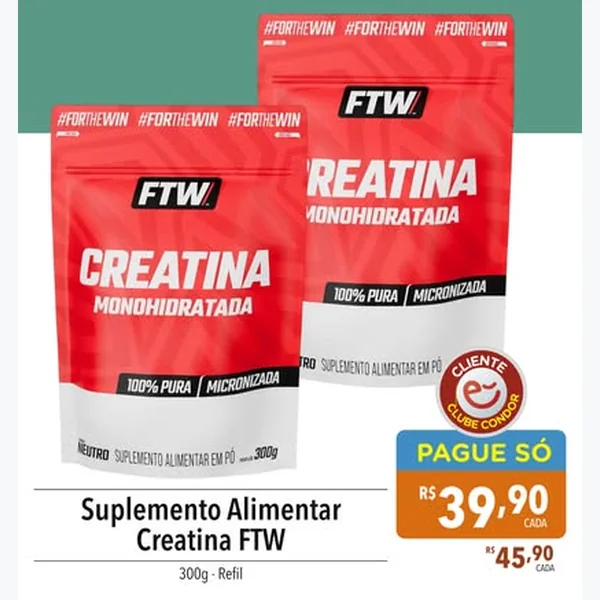 Recorte do encarte de Creatina Monohidratada FTW 300 g