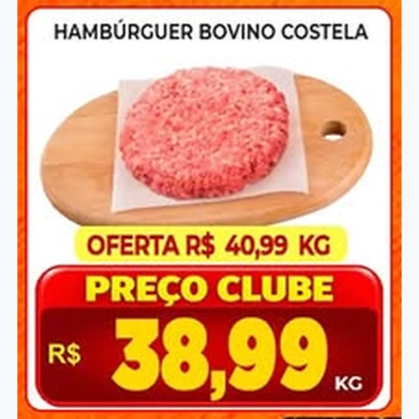 Recorte do encarte de Hambúrguer Bovino Costela