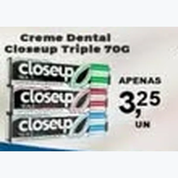 Recorte do encarte de Creme Dental Closeup Triple 70 g