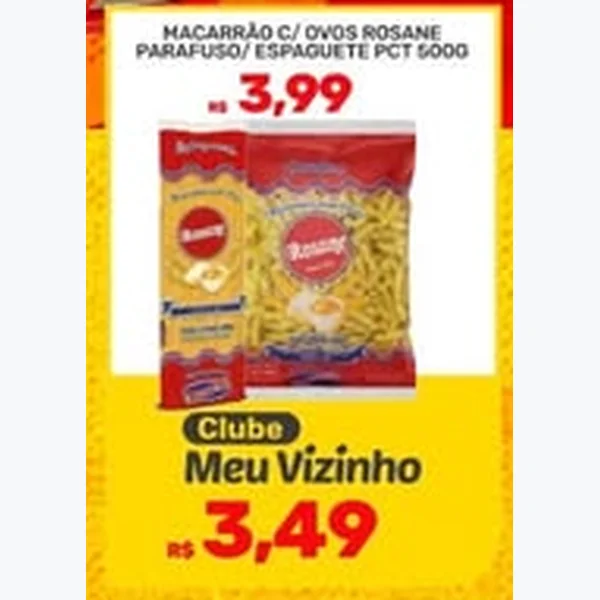 Recorte do encarte de Macarrão Espaguete Rosane 500 g