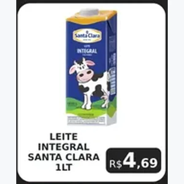 Leite Integral Santa Clara 1 L